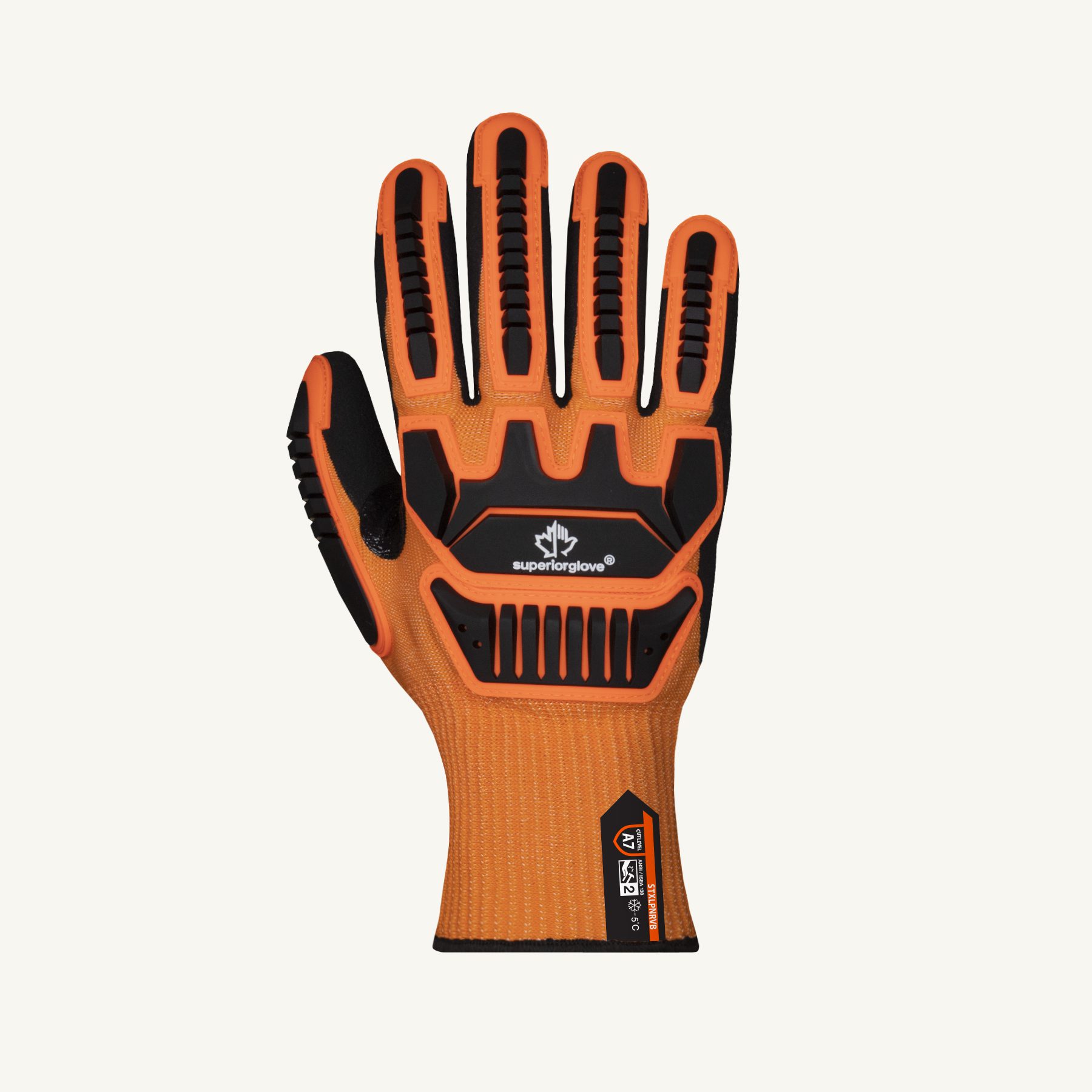 Superior Glove® TenActiv™ STXLPNRVB Micropore Nitrile Coated Hi-Vis A7 Cut Impact Winter Gloves